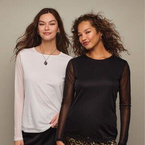 Two Pack Cream and Black Sheer Sleeve XL
